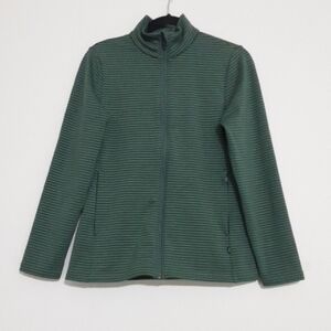 Rohan Green Striped Men Jacket Sweater Cardigan Full Wool Blend Cozy Hiking Y2k
